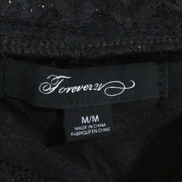 SOLD Forever 21 Black/gold Lace Mini Skirt - Picture 4 of 4